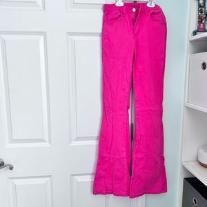 Super cute hot pink flare jeans. Size XS/S